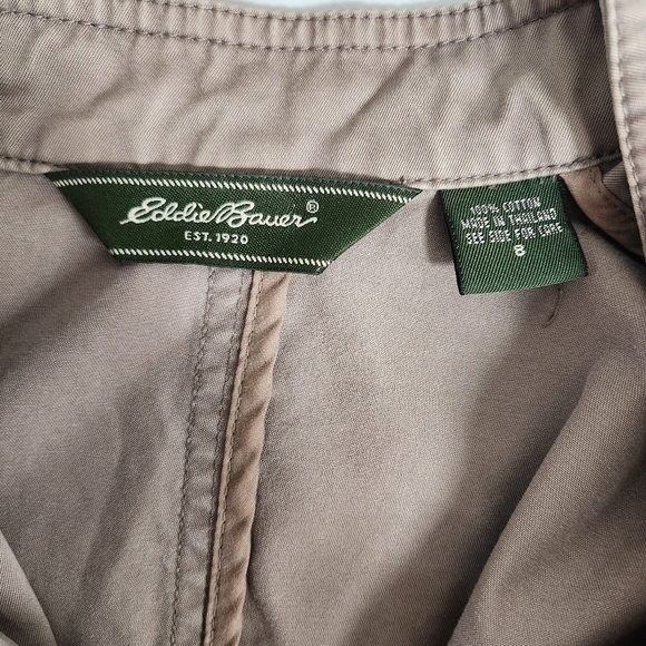 Eddie Bauer Womens Cotton Tan Buttonfront Field Utility Jacket-Size 8 - Picture 7 of 10
